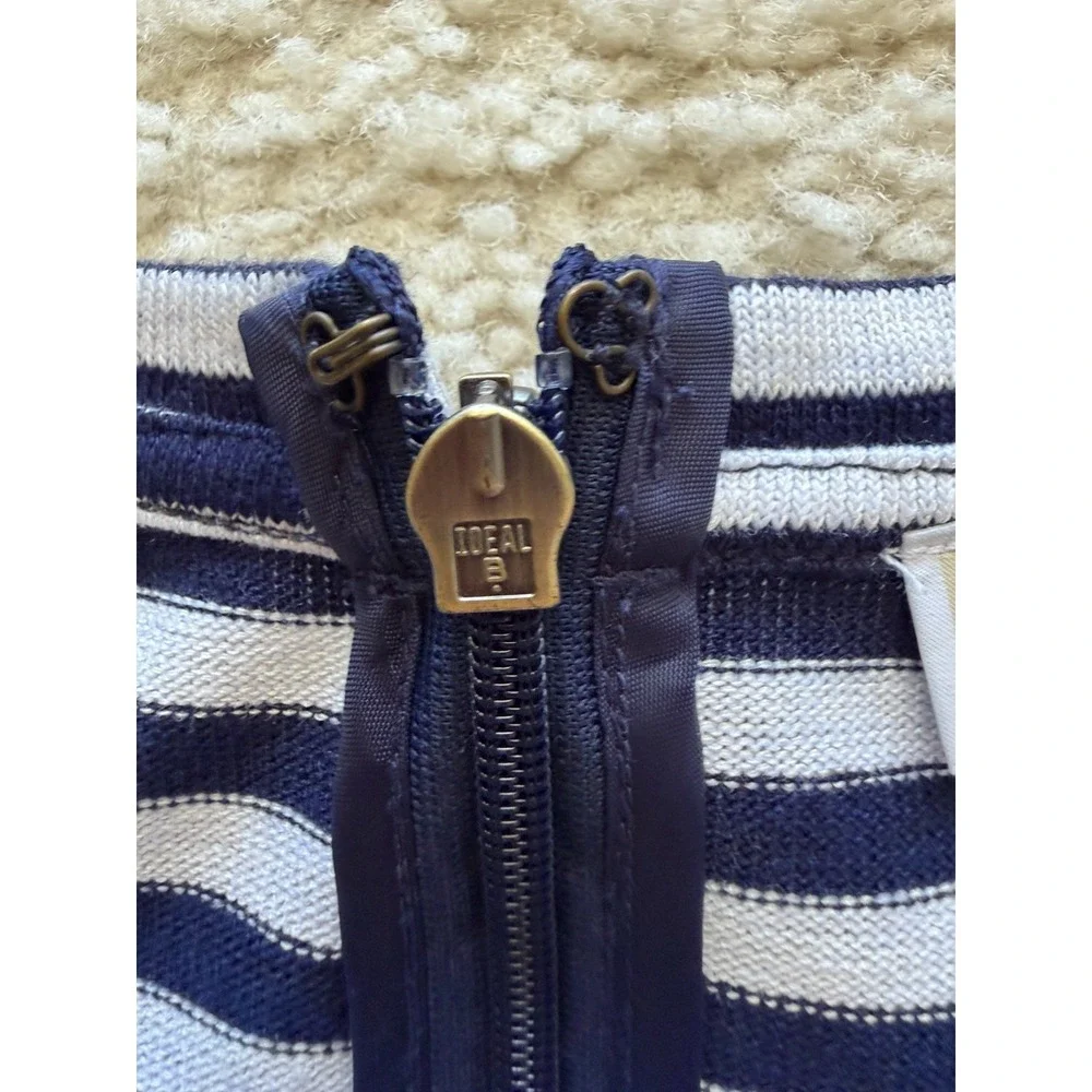 Michael Kors Knit A-Line Dress Striped‎ Sleeveless Zip Black White Size XS